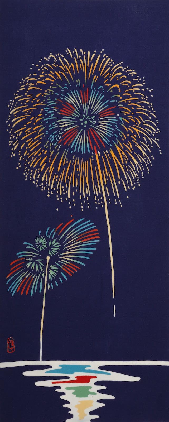 Amazon.co.jp: 絵てぬぐい 花火絵画 インテリア 壁掛け アート