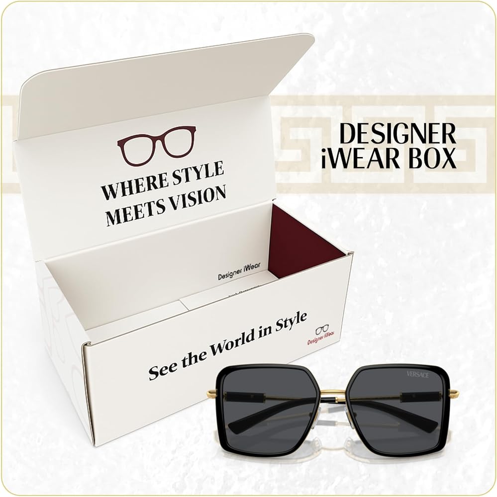 Versace VE2261 100287 56MM Black/Dark Grey Square Sunglasses for