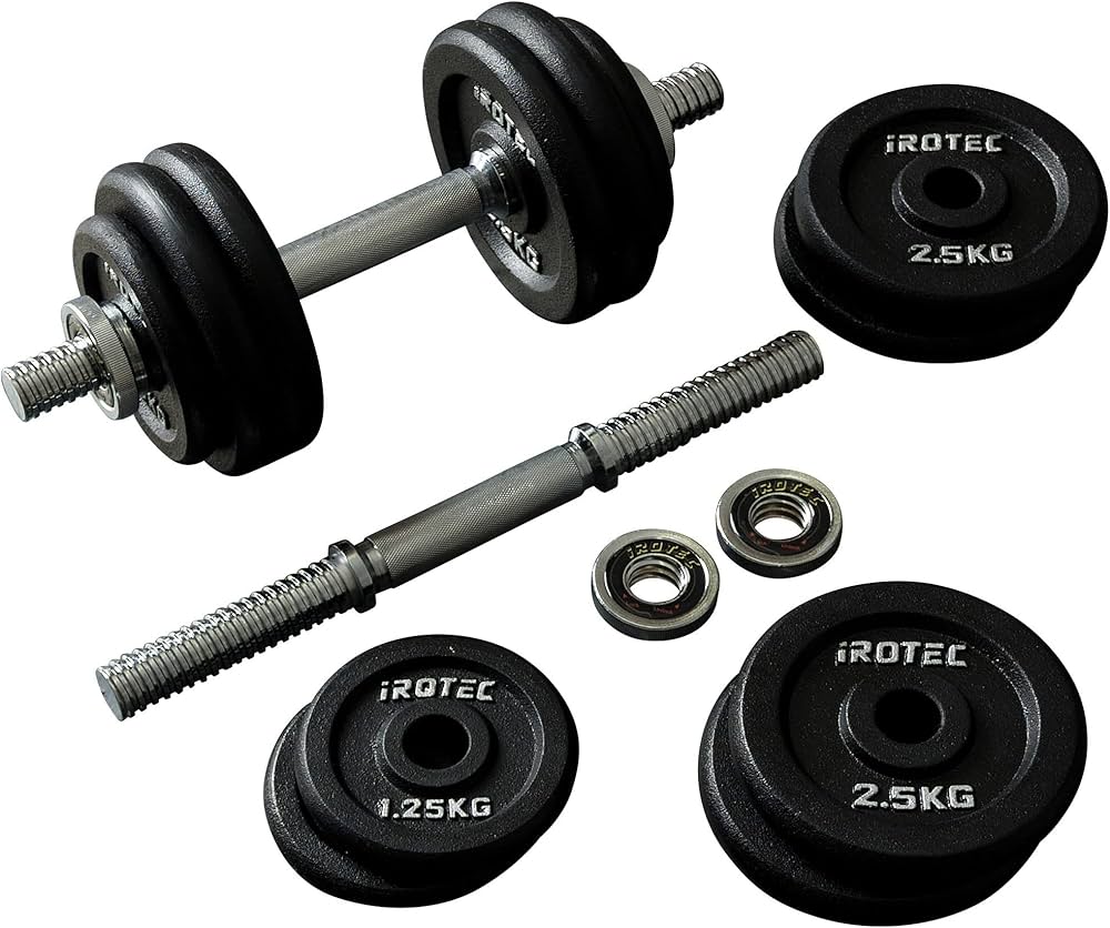 Amazon | IROTEC マットブラック アイアン ダンベル 30KGセット （片手