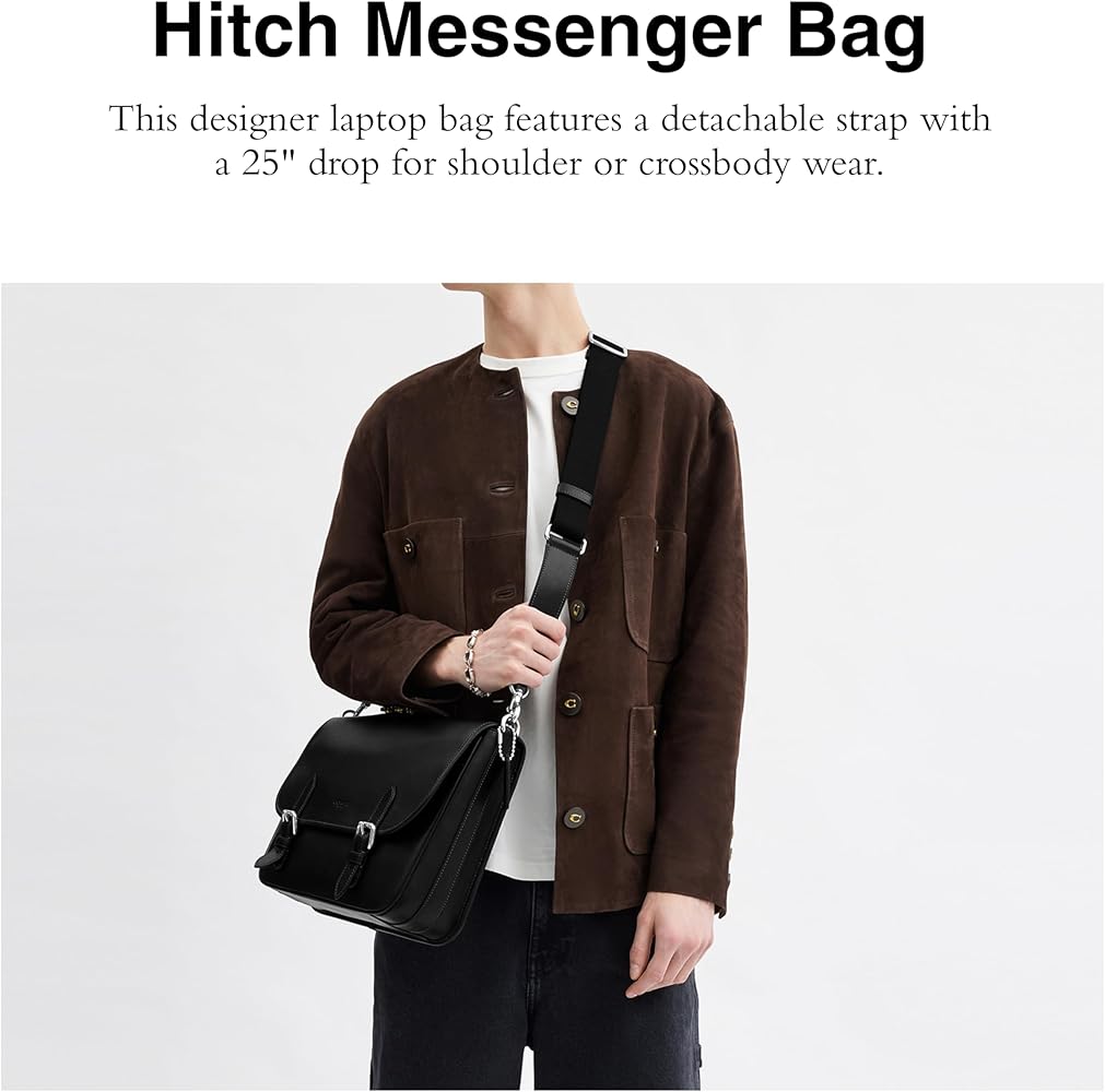 Amazon | COACH メンズ ヒッチメッセンジャーバッグ ブラック ワン