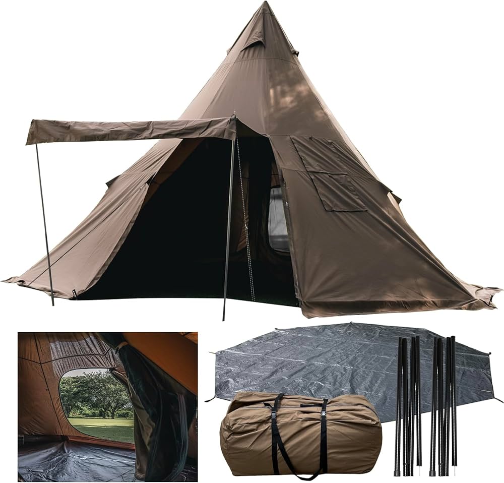 Amazon | RcrCamp ワンポールテント 大型 TC ポリコットンインナー