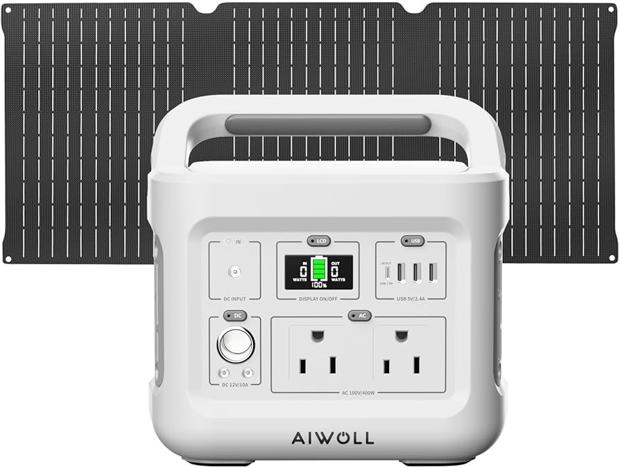 Amazon.co.jp: AIWOLL ポータブル電源 リン酸鉄355Wh ソーラーパネル