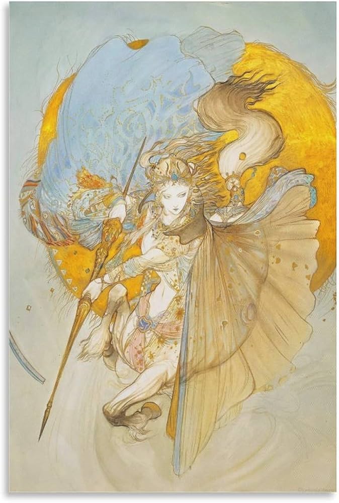 Amazon.co.jp: 天野喜孝 絵画「騎神来たりぬ」アートポスター バス