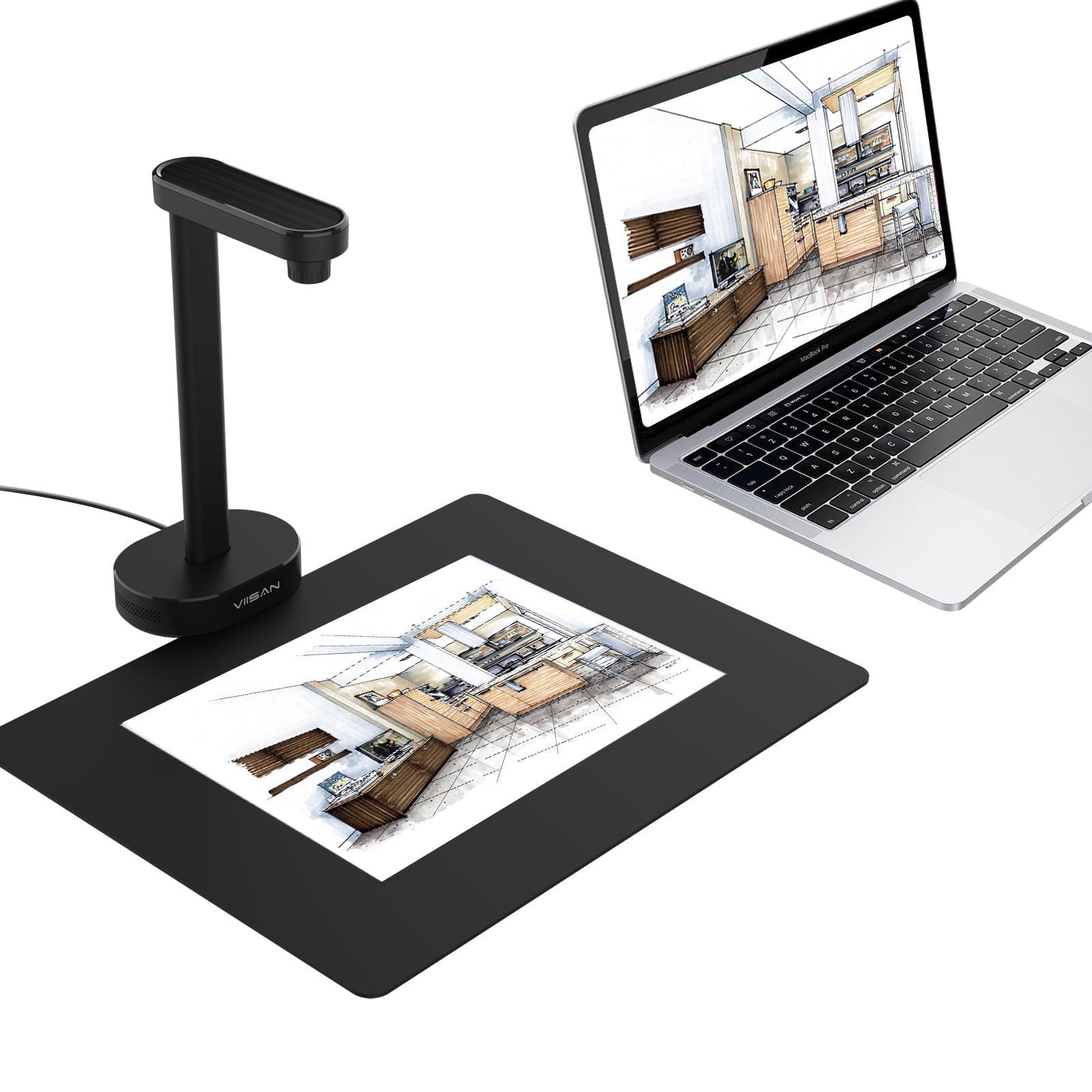 Amazon | VIISAN ドキュメントスキャナー A4 1600万画素 非破壊 書画