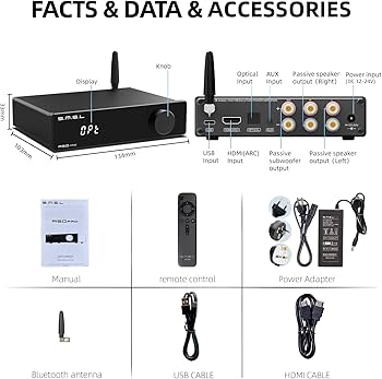 Amazon.com: S.M.S.L A50Pro,LPF&HPF,2.1 Channel Audio Amplifier