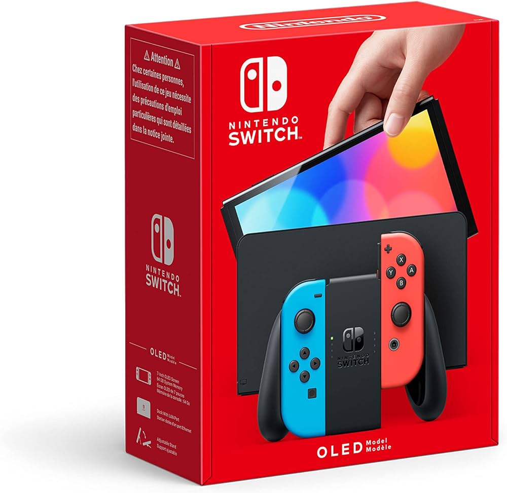 Nintendo Switch OLED Console with Neon Red & Blue Joy-Con (UK