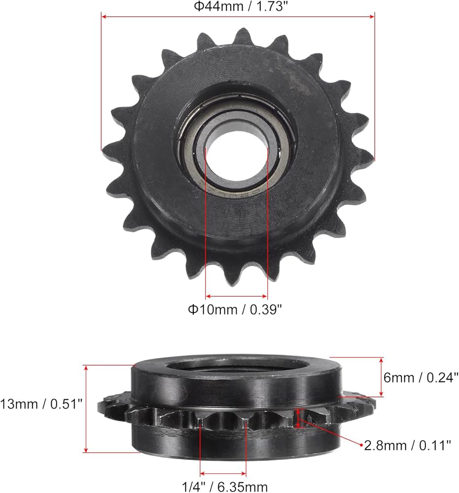 Amazon.co.jp: uxcell #25チェーンアイドラースプロケット 10 mmボア