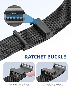 WONDAY 2 Pack Ratchet Belts for Men – Nylon Web Belts with Quick