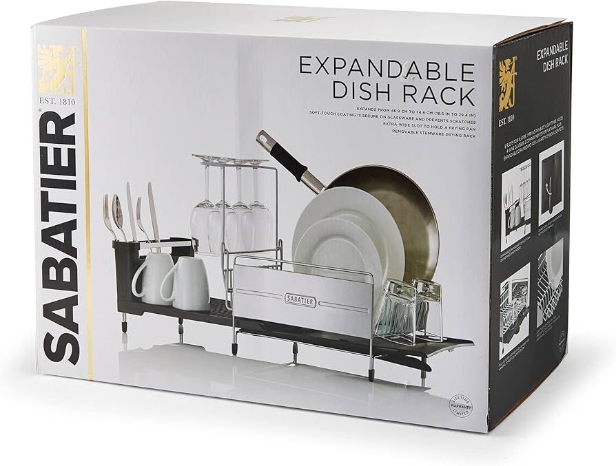 Amazon.com: Sabatier Expandable Stainless Steel Dish Rack with