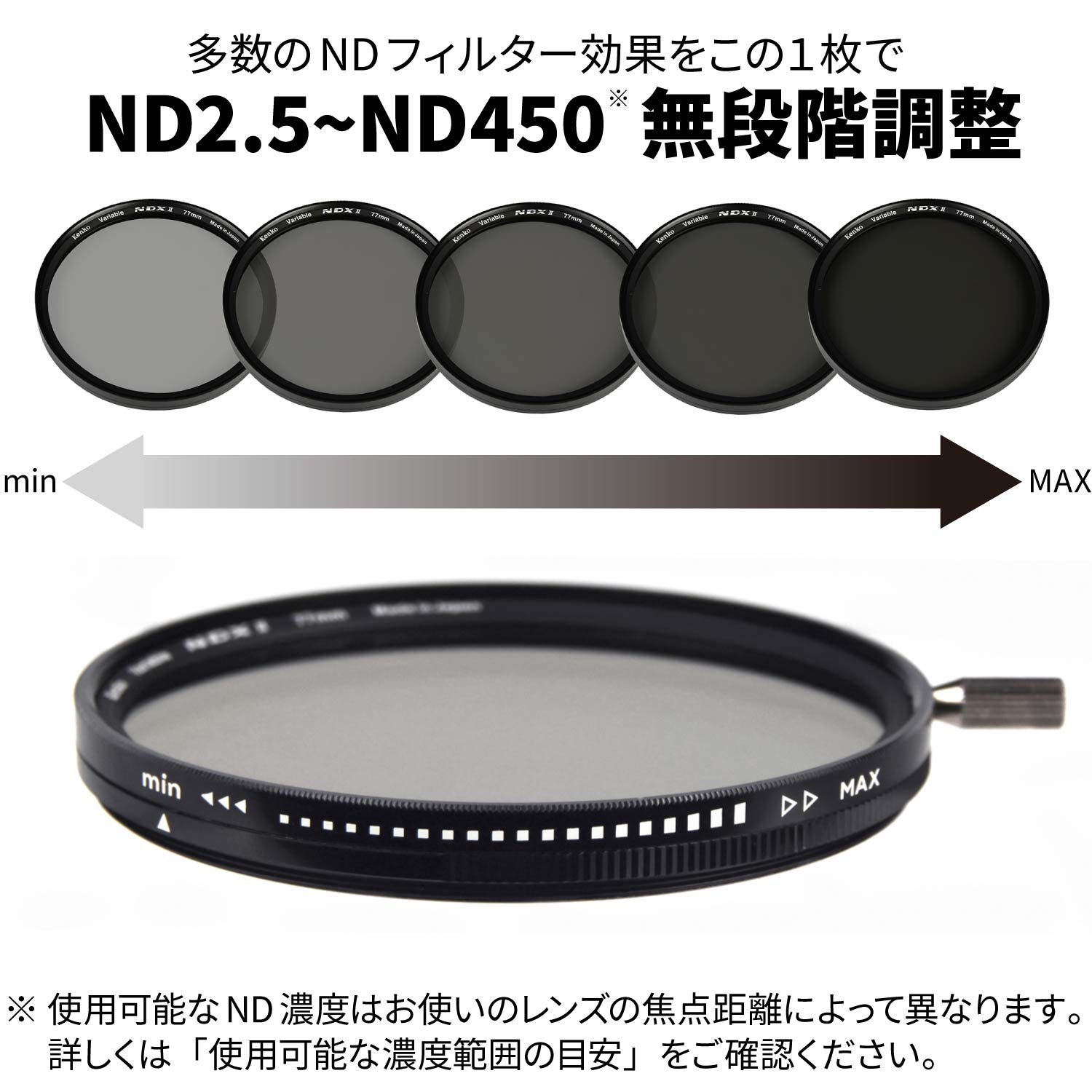 Amazon | ケンコー(Kenko) 可変NDフィルター バリアブルNDX II 77mm