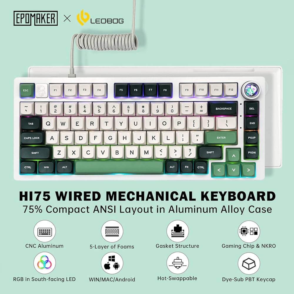Amazon | EPOMAKER x LEOBOG Hi75 アルミ合金 メカニカルキーボード