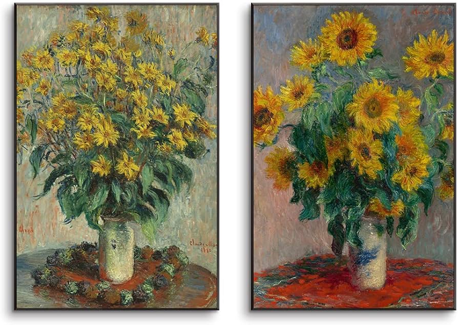 Amazon.co.jp: クロード・モネ アートパネル 2枚 飾り絵 モネ ひまわり