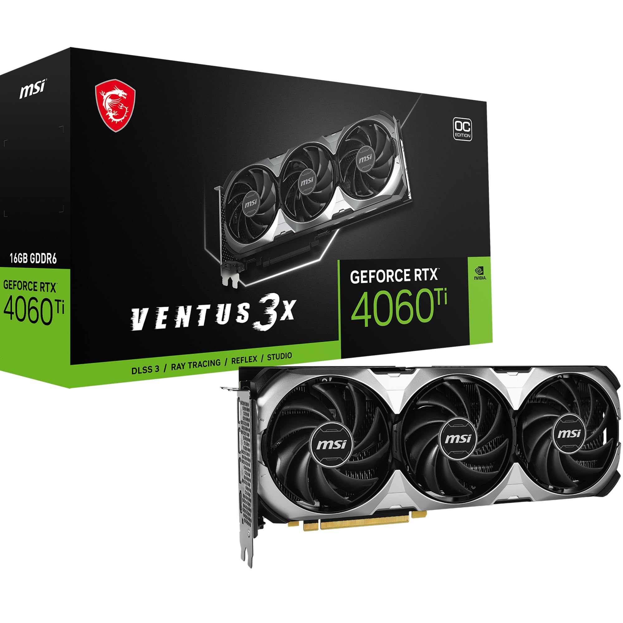 Amazon.com: MSI GeForce RTX 4060 Ti Ventus 3X 16G OC Graphics Card