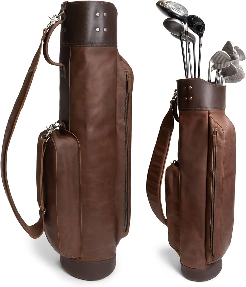 Amazon | レザーゴルフバッグ、トップディバイダー&ショルダー