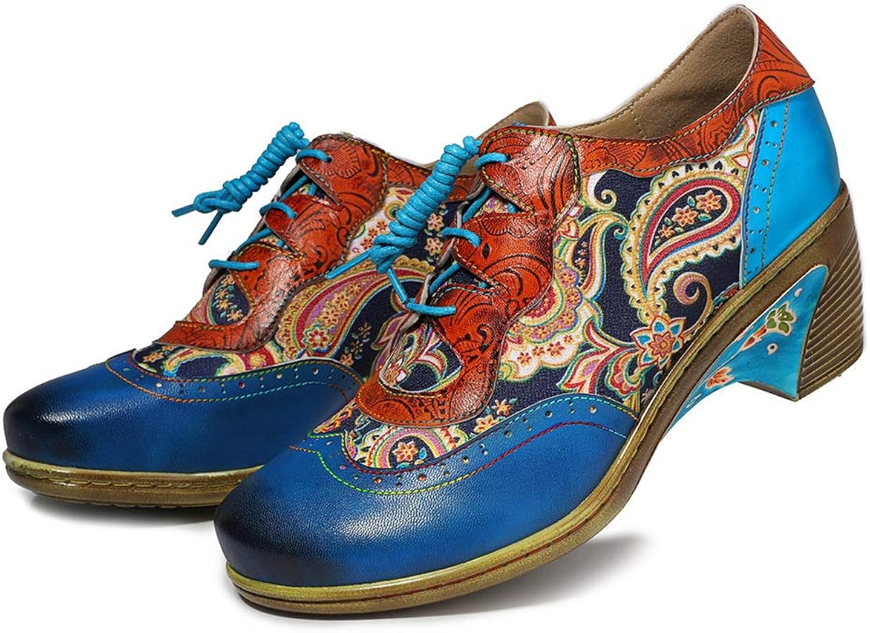 Amazon.com | CrazycatZ Women's Leather Oxford Shoes Perforated