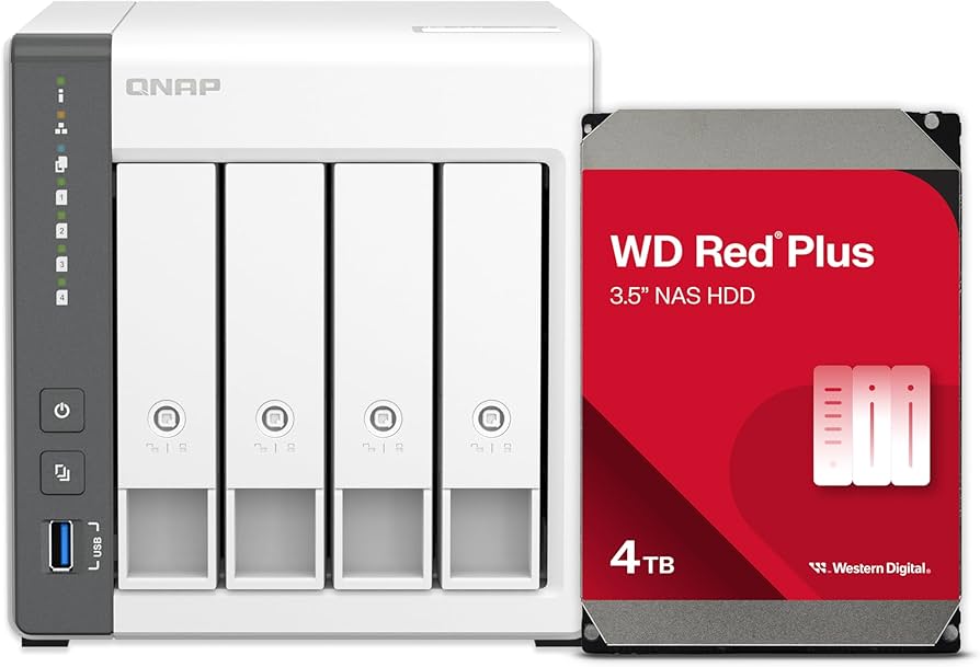 QNAP TS-433-4G 4 Bay NAS with 12TB Storage Capacity, Preconfigured