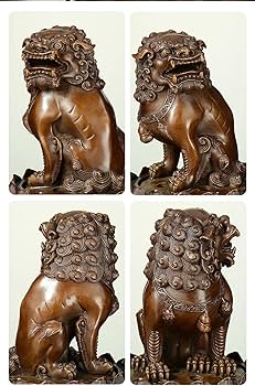 Amazon｜仏具 香炉 机上香炉 風水開運置物 狛犬（獅子狛犬）古美色 胴