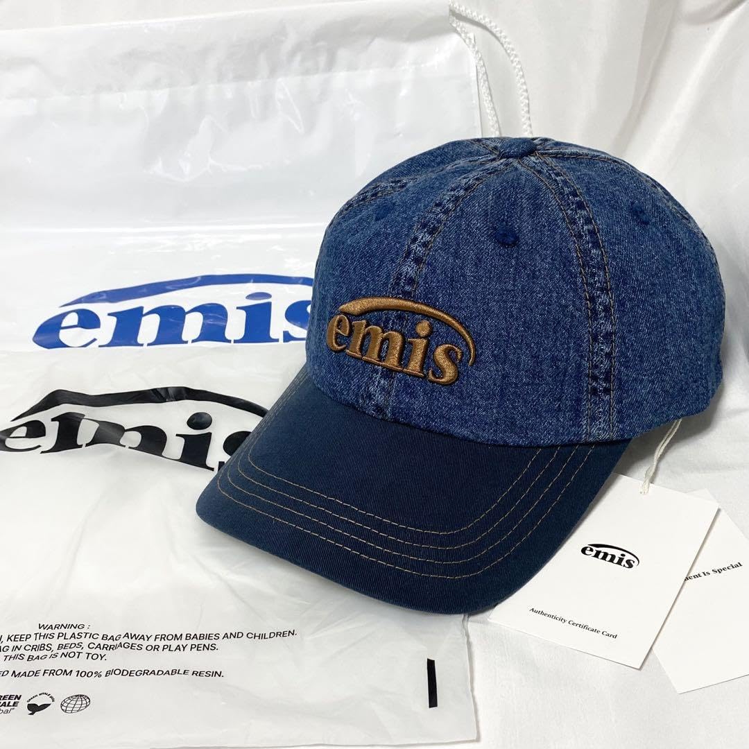 Amazon.co.jp: 韓国限定 emis イミス エミス キャップ デニム ネイビー