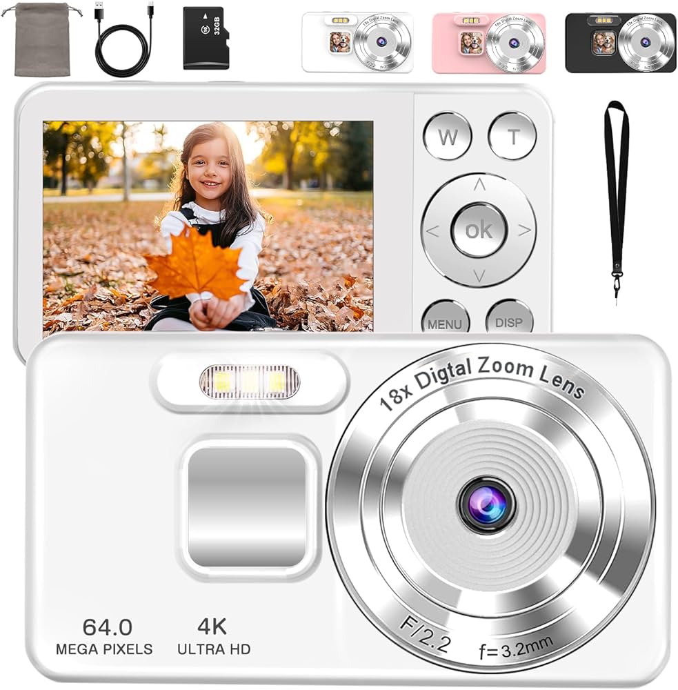 Amazon | QZT デジタルカメラ 4K デジカメ 6400万画素 タイムプラス