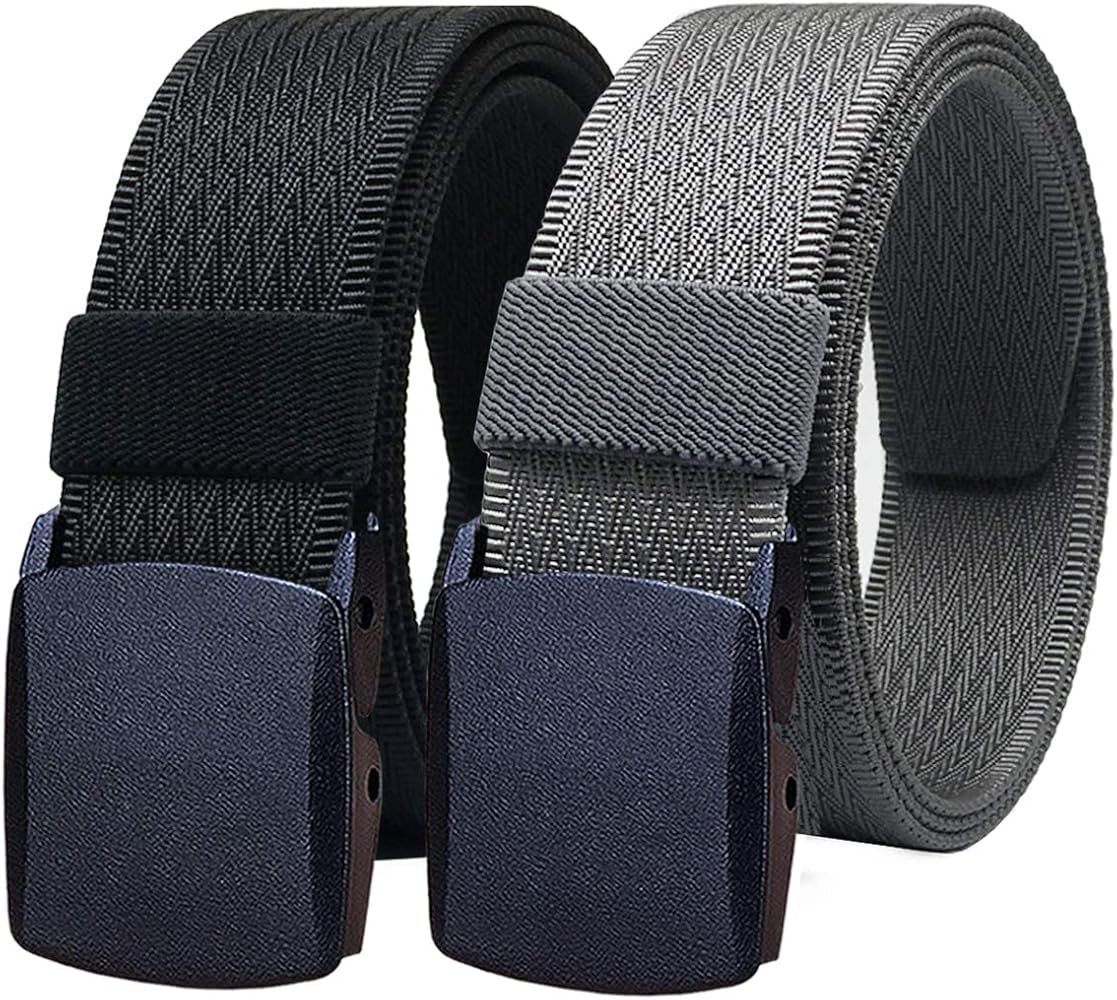 WYuZe Mens Nylon Web Belt No Metal Nickel-Free Lightweight