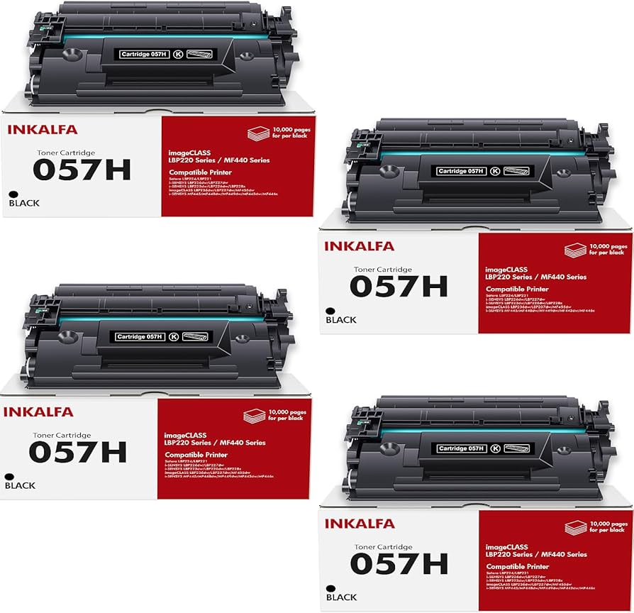 Amazon.co.jp: 057H ブラック 大容量トナーカートリッジ 4個パック