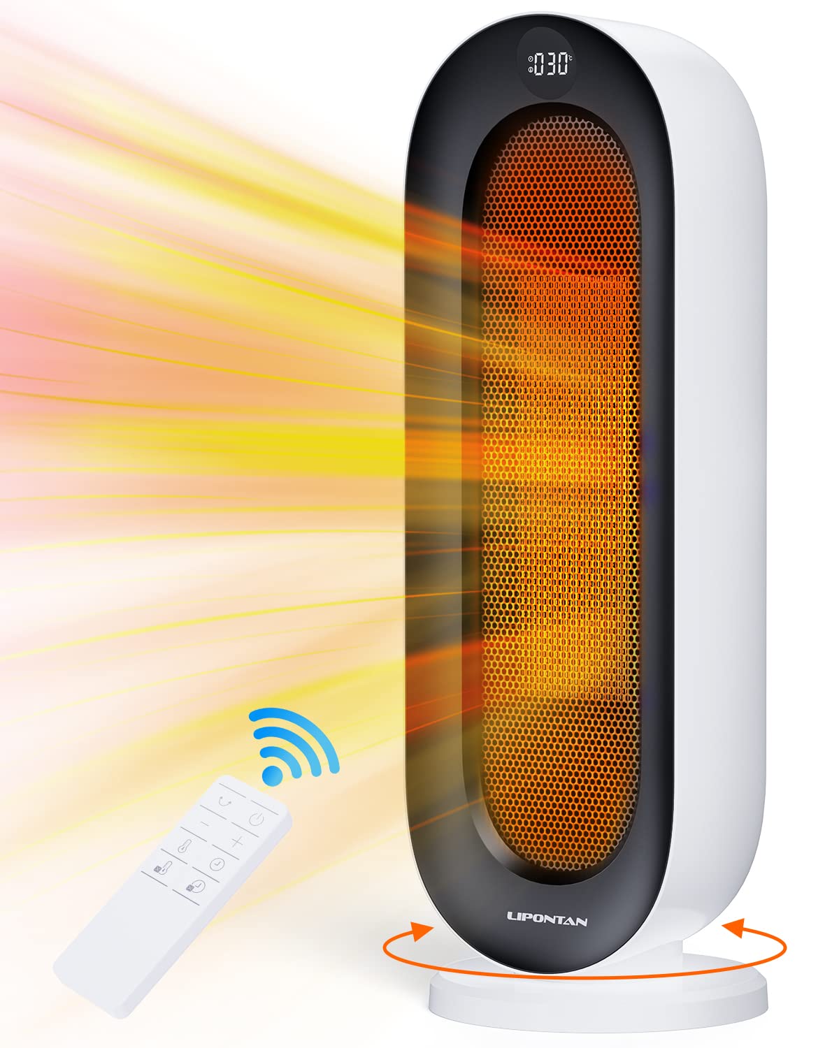 Amazon | セラミックファンヒーター LIPONTAN ファンヒーター 100°自動