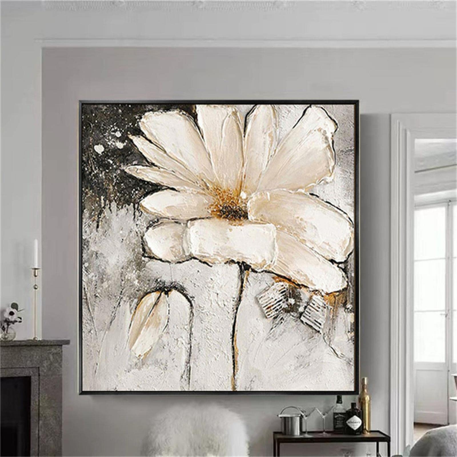 油絵 菅家令子 絵 絵画 インテリア 額付(黒) uF6-064204 花 ゆり 油絵