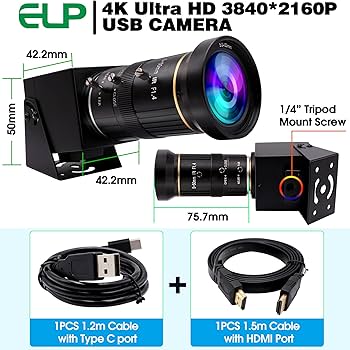 Amazon.com: ELP 4K USB HDMI USB Camera Manual Zoom Webcam Variable