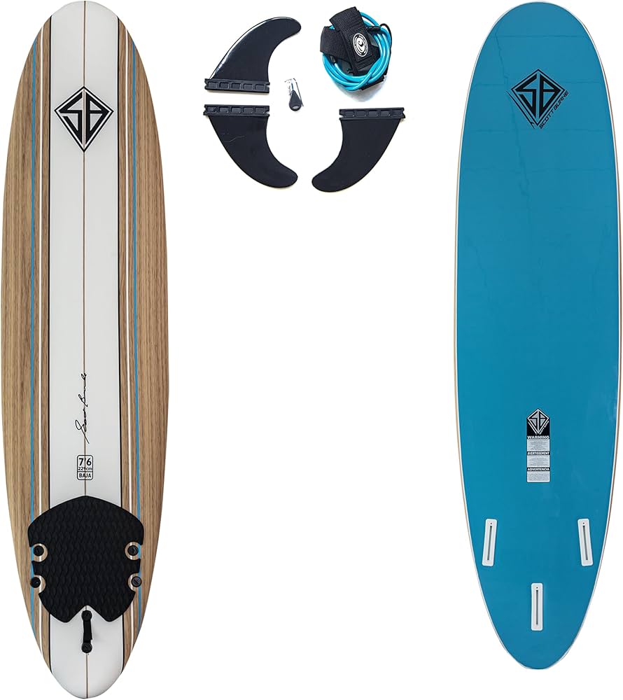 Amazon.com : Scott Burke 7'6 Baja Soft Surfboard, Teal : Sports
