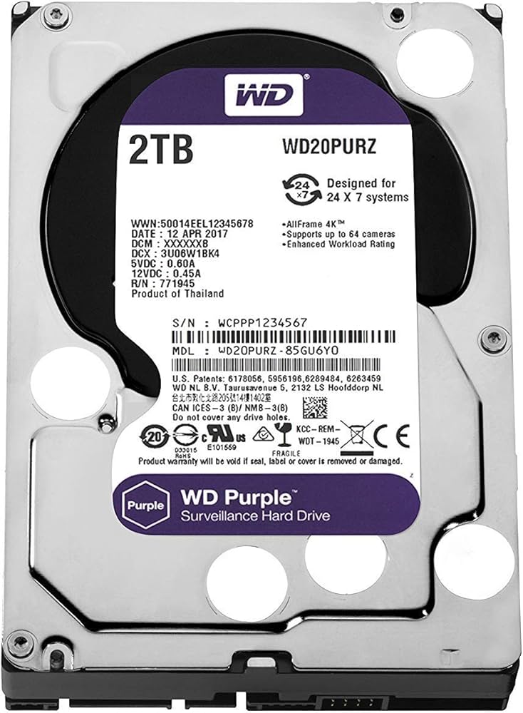 Amazon | WD HDD 内蔵ハードディスク 3.5インチ 2TB WD Purple 監視