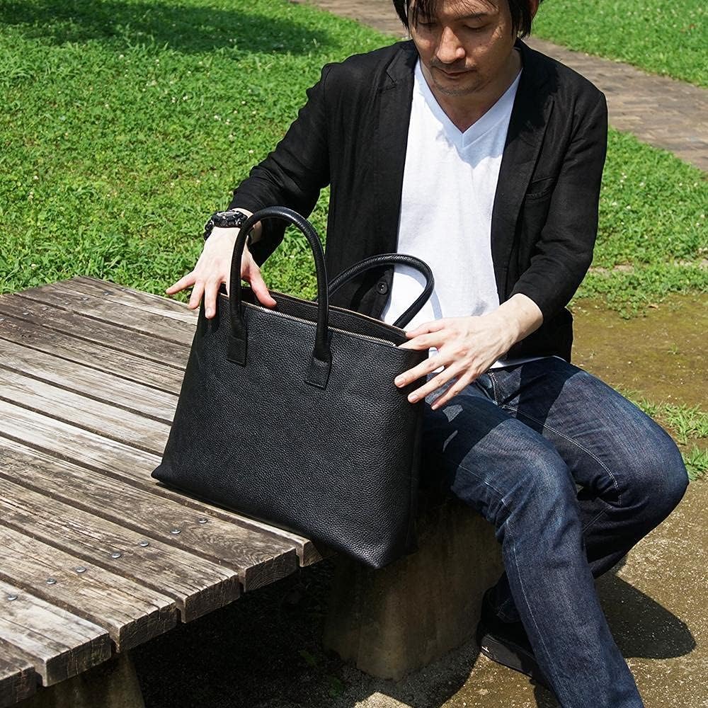 Amazon.co.jp: [HushTug] レザー ビジネスバッグ 「 シンプル な