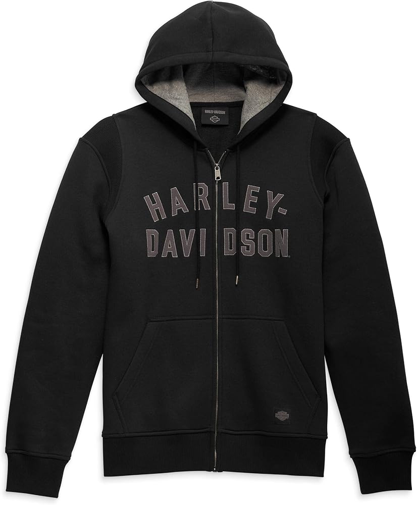 Harley-Davidson Men's Staple Zip-Up Hoodie - Black Beauty - 96018