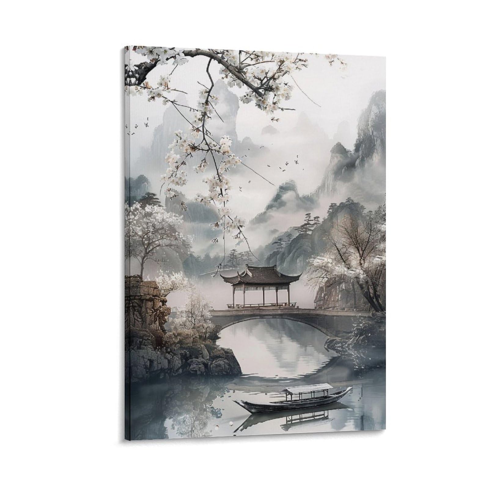 Amazon.co.jp: 絵画 中国風の風景水墨画インテリア 絵画 美しい自然の