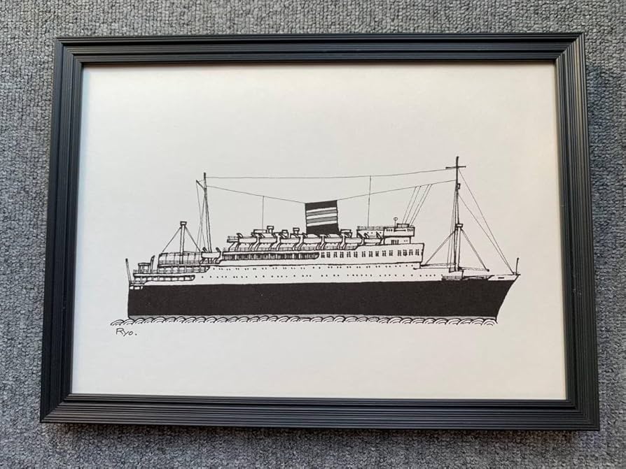 Amazon.co.jp: □柳原良平『橿原丸 日本郵船』 A4サイズ 額入り 貴重