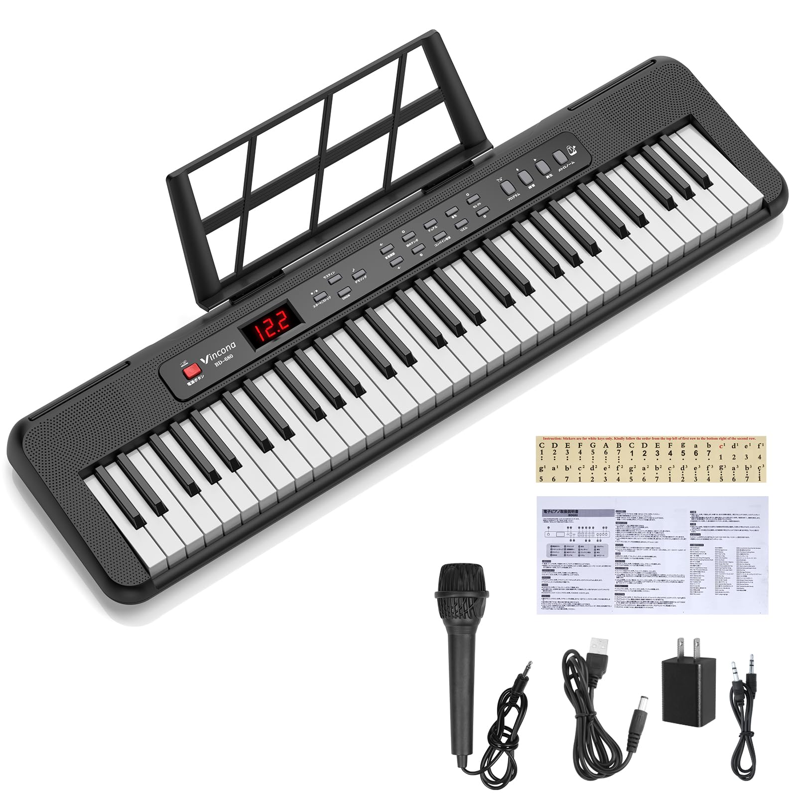 Amazon | 電子ピアノ 電子キーボード 61鍵盤 キーボード ピアノ 60デモ