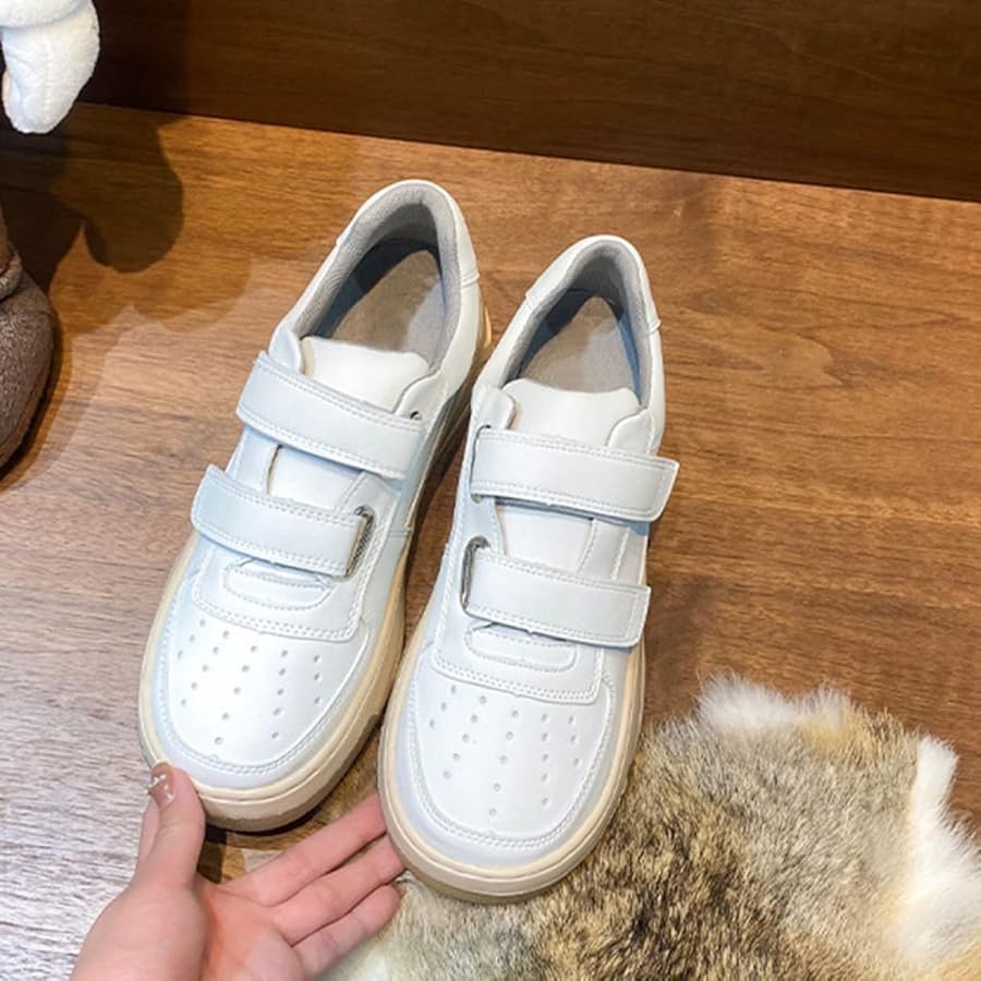 Amazon | [JUI3N] スニーカー マジックテープ ホワイト 歩きやすい