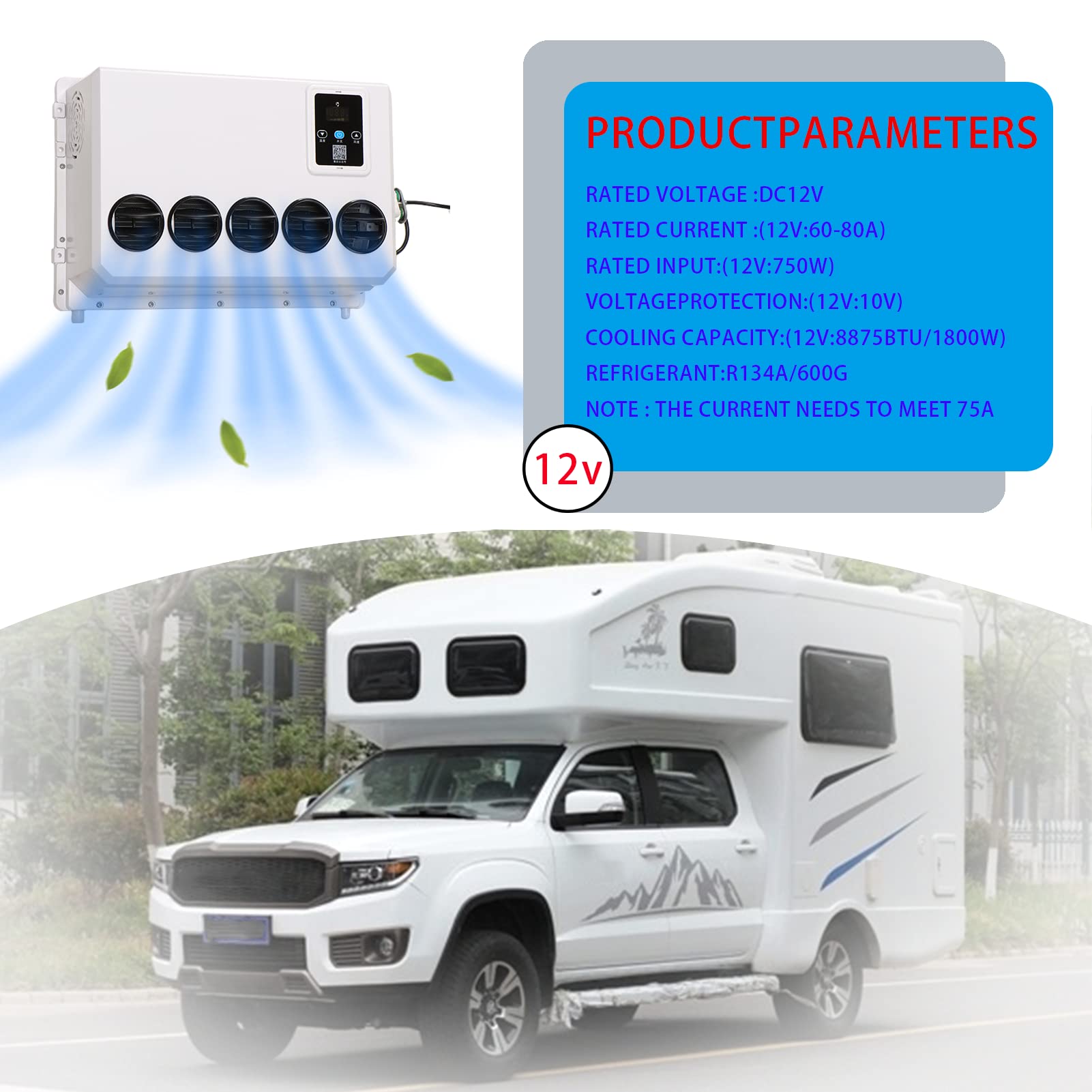 Amazon.co.jp: NEKPOKKA 12ボルト dc エアコン、rv エアコン トラック