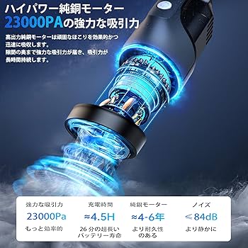 Amazon | 掃除機 コードレス Fochai【23000pa 強力吸引】5WAY