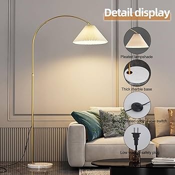 Amazon.co.jp : 軽量で高級なプリーツ生地のLEDフロアランプ、調節可能