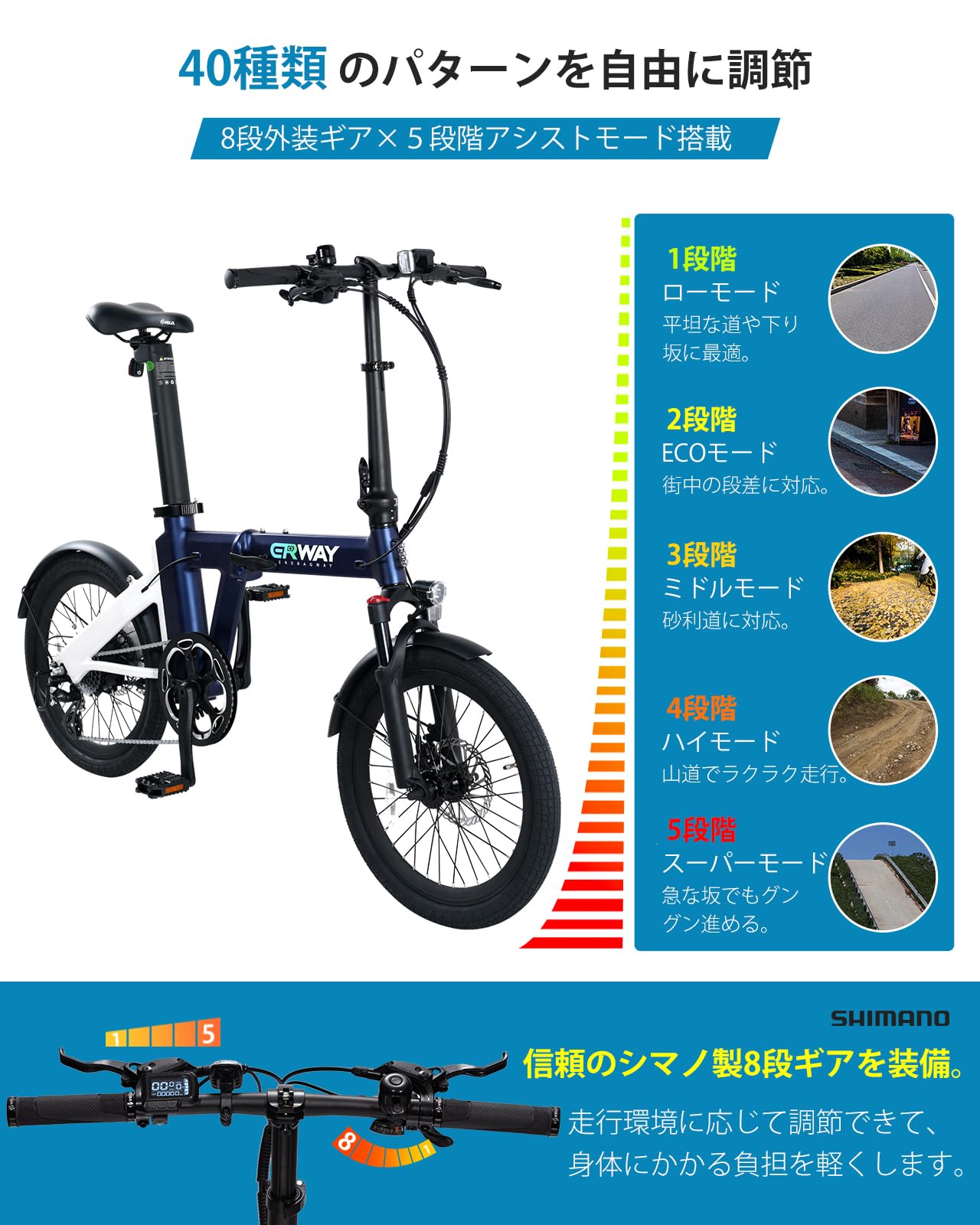 Amazon | ERWAY 電動自転車 折りたたみ 20インチ 電動アシスト自転車