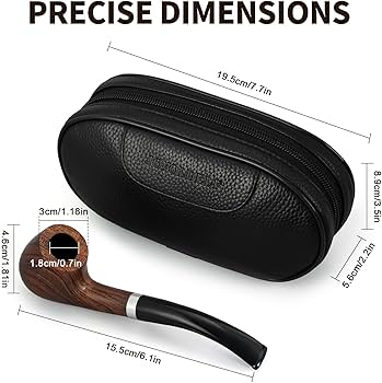 Joyoldelf Tobacco Smoking Pipe with Leather Smoking Pipe Pouch