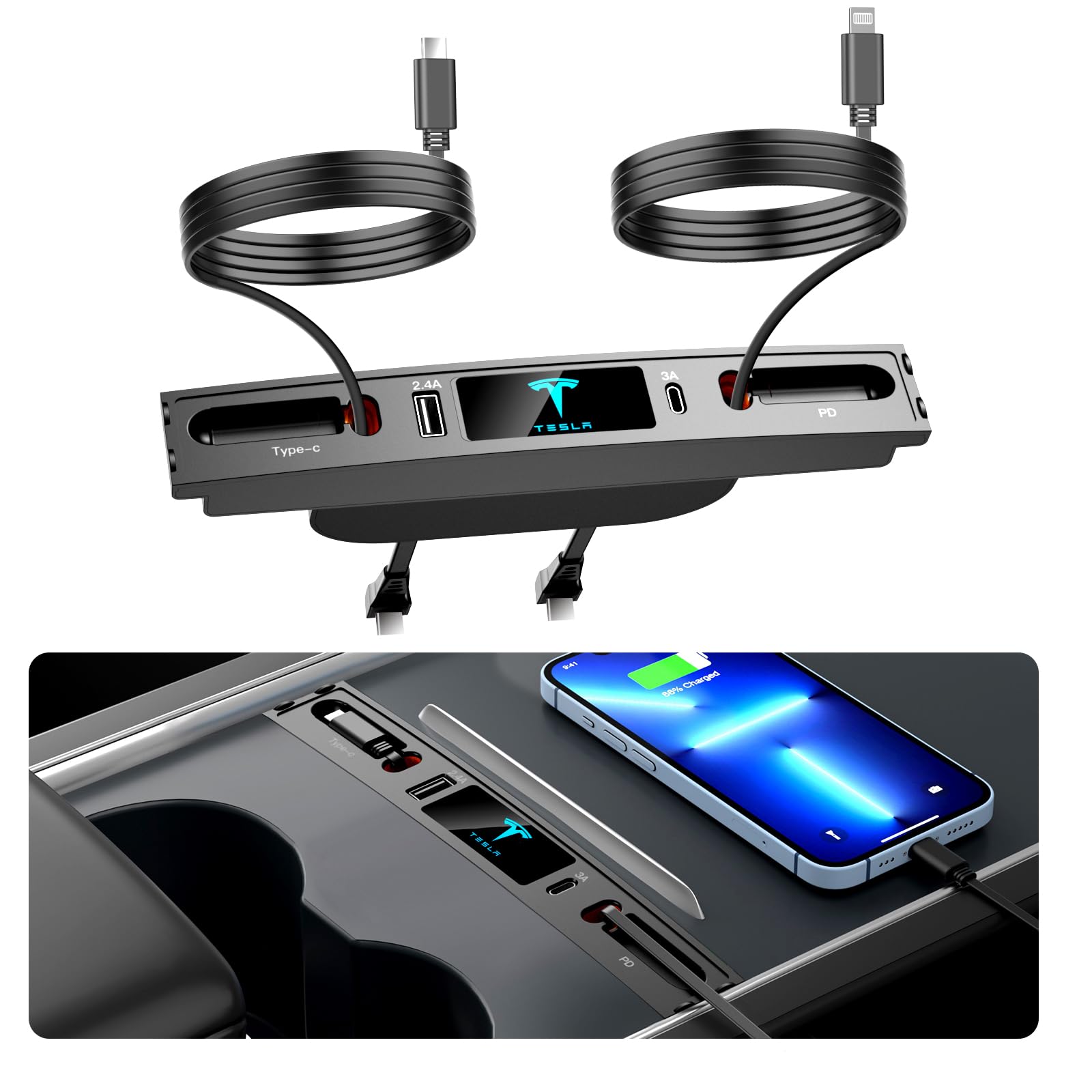 Amazon.co.jp: 車用USB充電器マルチポート 2021 2022 2023 Teslaモデル