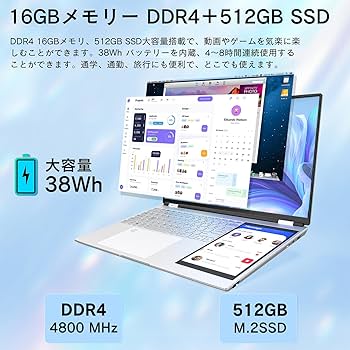 Amazon.co.jp: 2025 Dobios 15.6インチ1920*1080 IPS&+7インチタッチ