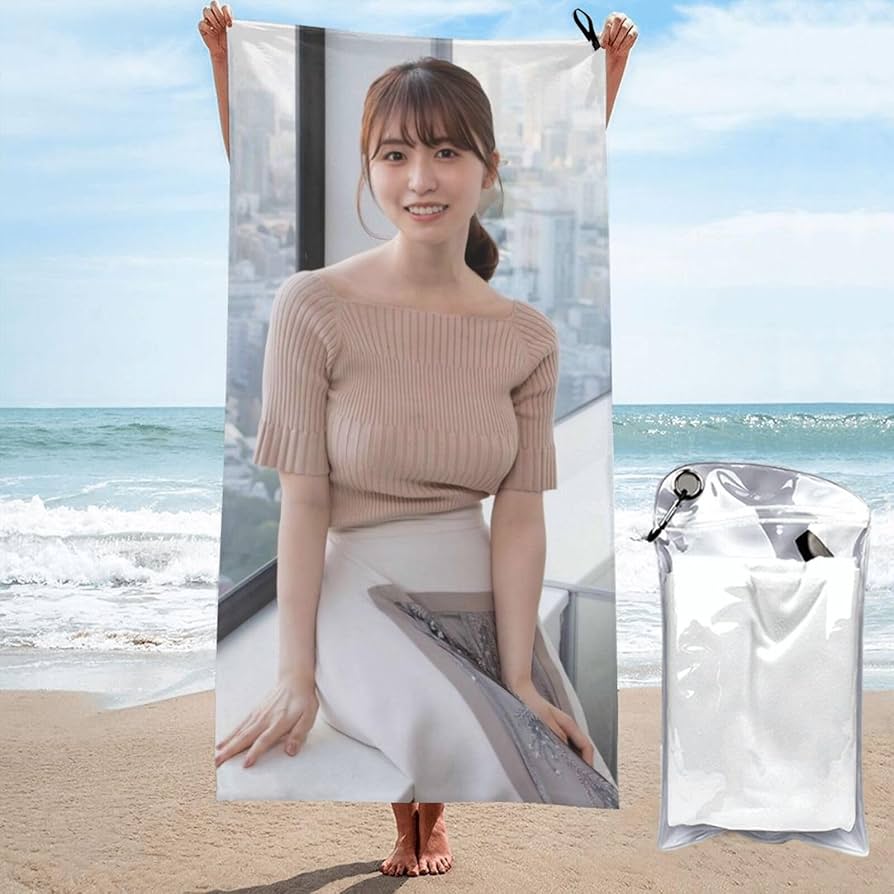 Amazon｜長濱ねる2 タオルにはボタン掛けのリボンが付いていて、旅行