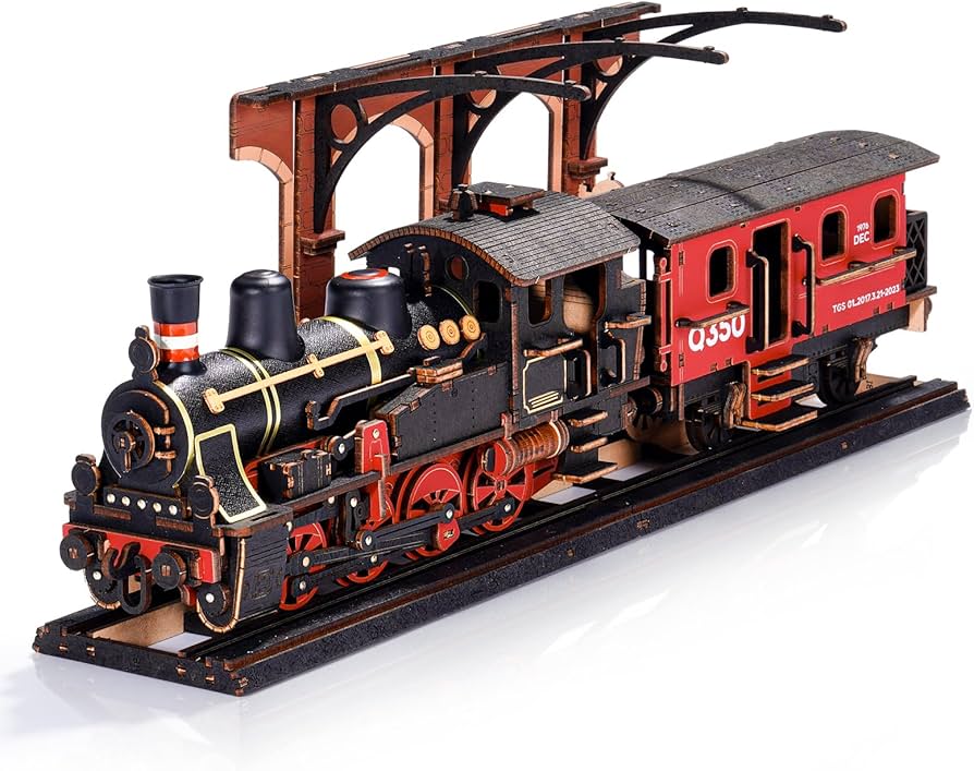 Amazon | ROBOTIME 立体パズル 木製 3D ウッドパズル 蒸気機関車 SL