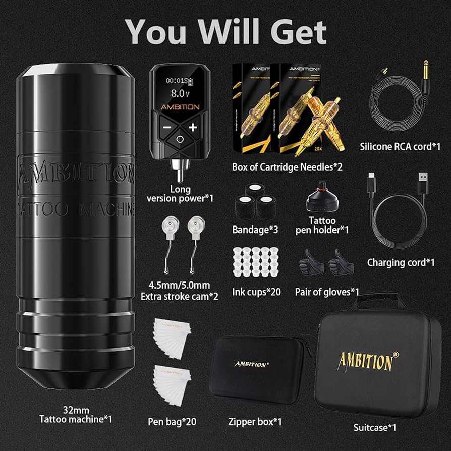 Amazon | Ambition Torped タトゥーキット - ロータリータトゥーマシン