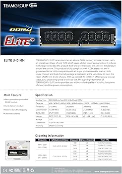 Amazon.co.jp: TEAMGROUP Elite DDR4 32GB キット (2 x 16GB) 3,200MHz