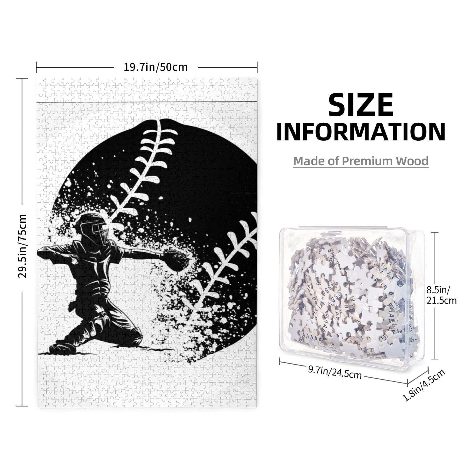 Amazon.co.jp: 1000ピース ジグソーパズル 野球 甲子園 白黒 大人用