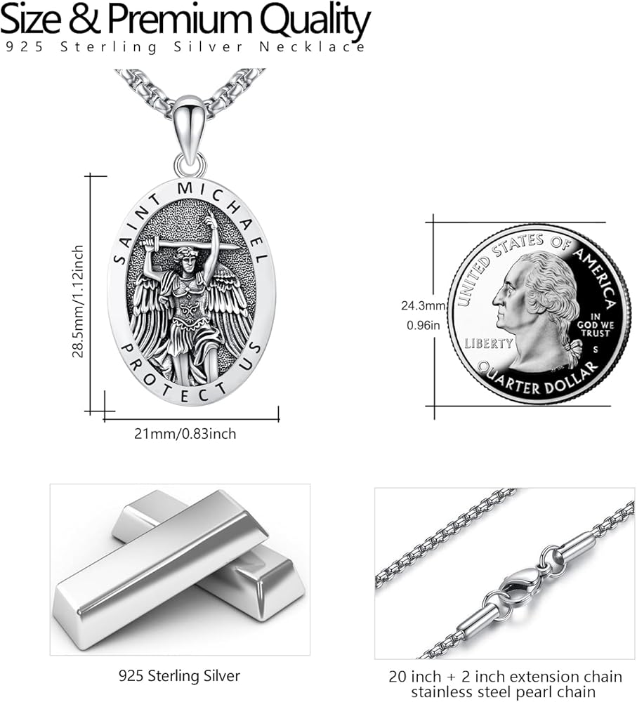 Amazon.co.jp: XIXLES JFA 聖ミカエルネックレス メンズ 925