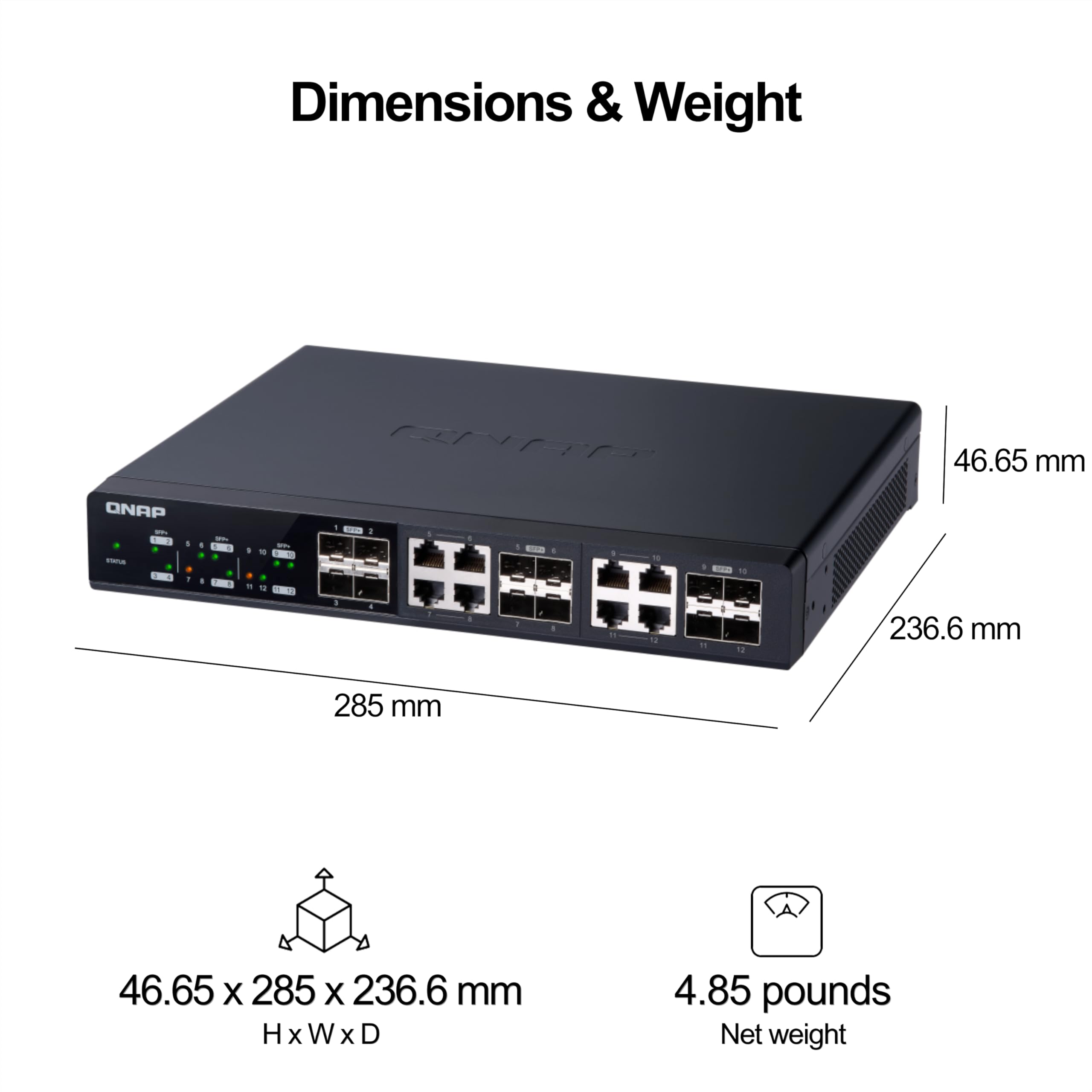 Amazon.co.jp: QNAP QSW-M1208-8C Switch with 4 10GbE SFP+ Ports and